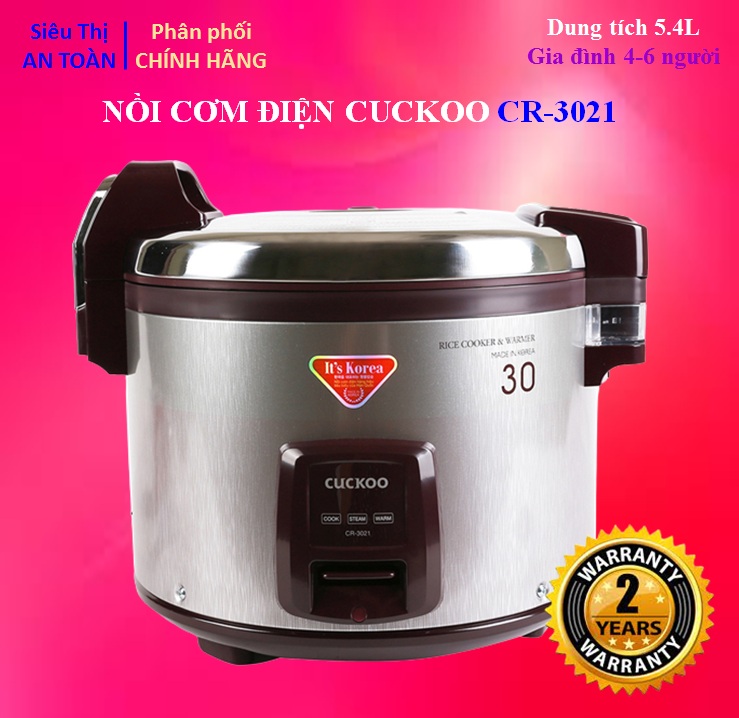 Nồi cơm điện nắp gài cuckoo hàn quốc cr-3021 5.4 lít - hàng chính hãng bảo hành 2 năm