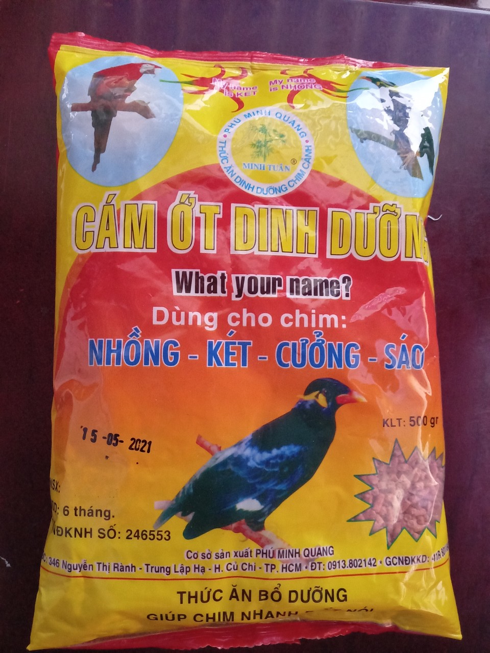 combo 2 Cám Ớt Dinh Dưỡng  500g - Thức Ăn Chim Nhồng, Két, Cưỡng, Sáo
