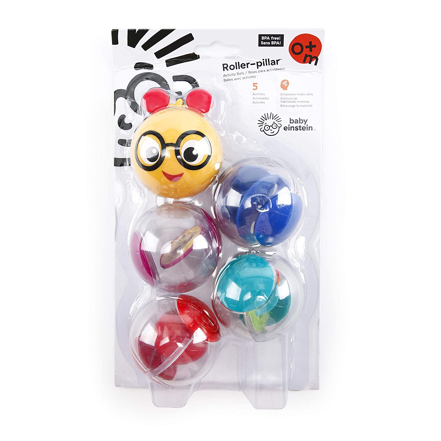 Đồ chơi 5 trái banh sâu bướm Baby Einstein kích thích giác quan cho bé từ 3 tháng tuổi