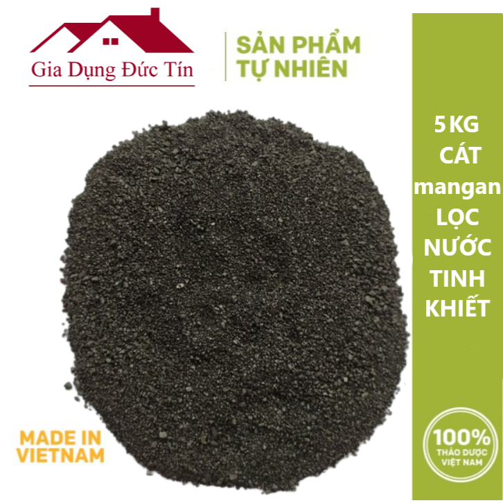 Cát Mangan lọc nước loại 1 (5kg). Cát Mangan bọc 2 lớp chất lượng cao. Kích cỡ 2 - 4mm