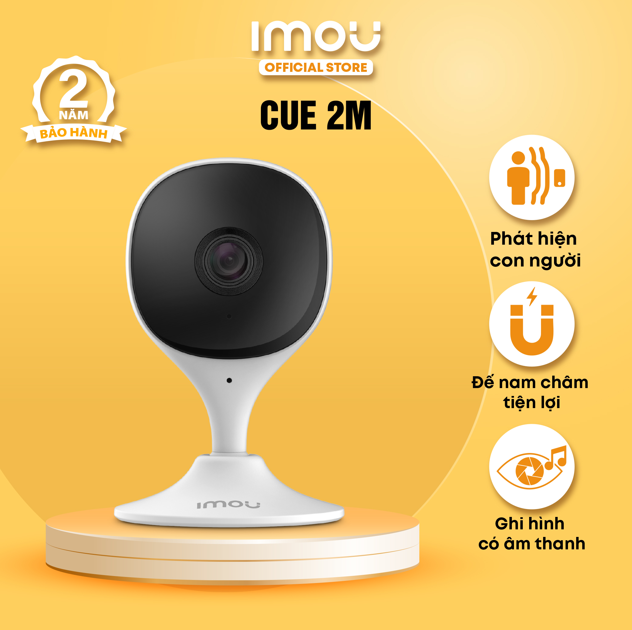 Camera Wifi trong nhà Imou Cue 2M I IPCC22CPDV2 I Đế nam châm I Phát hiện âm thanh bất thường I I Bảo hành 2 năm