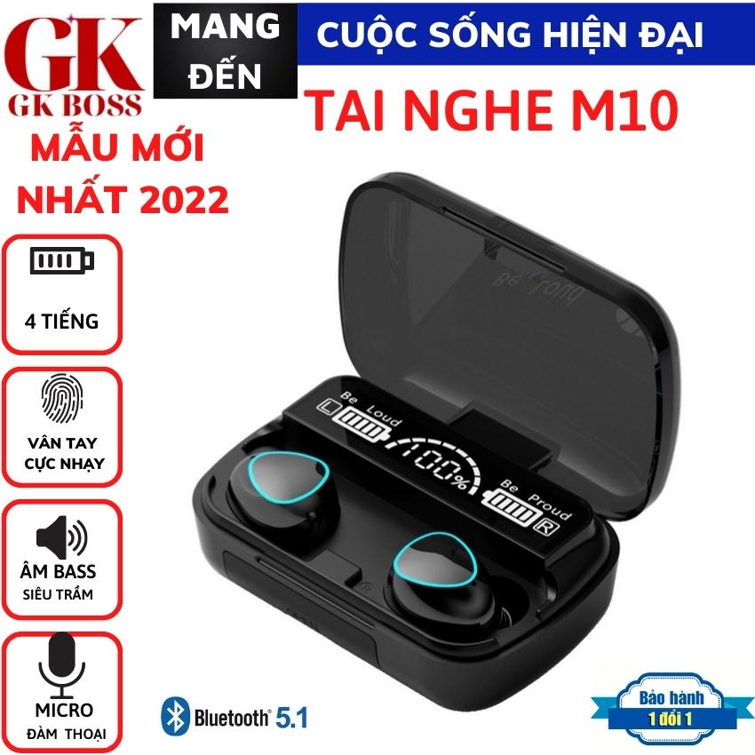 Tai Nghe Bluetooth M10 Bản Chuẩn Zin M10 Pro Nâng Cấp Pin Trâu 3000mah, Nút Cảm Ứng, Màn Hình Led Gaming, Chống Nước Chống Ồn
