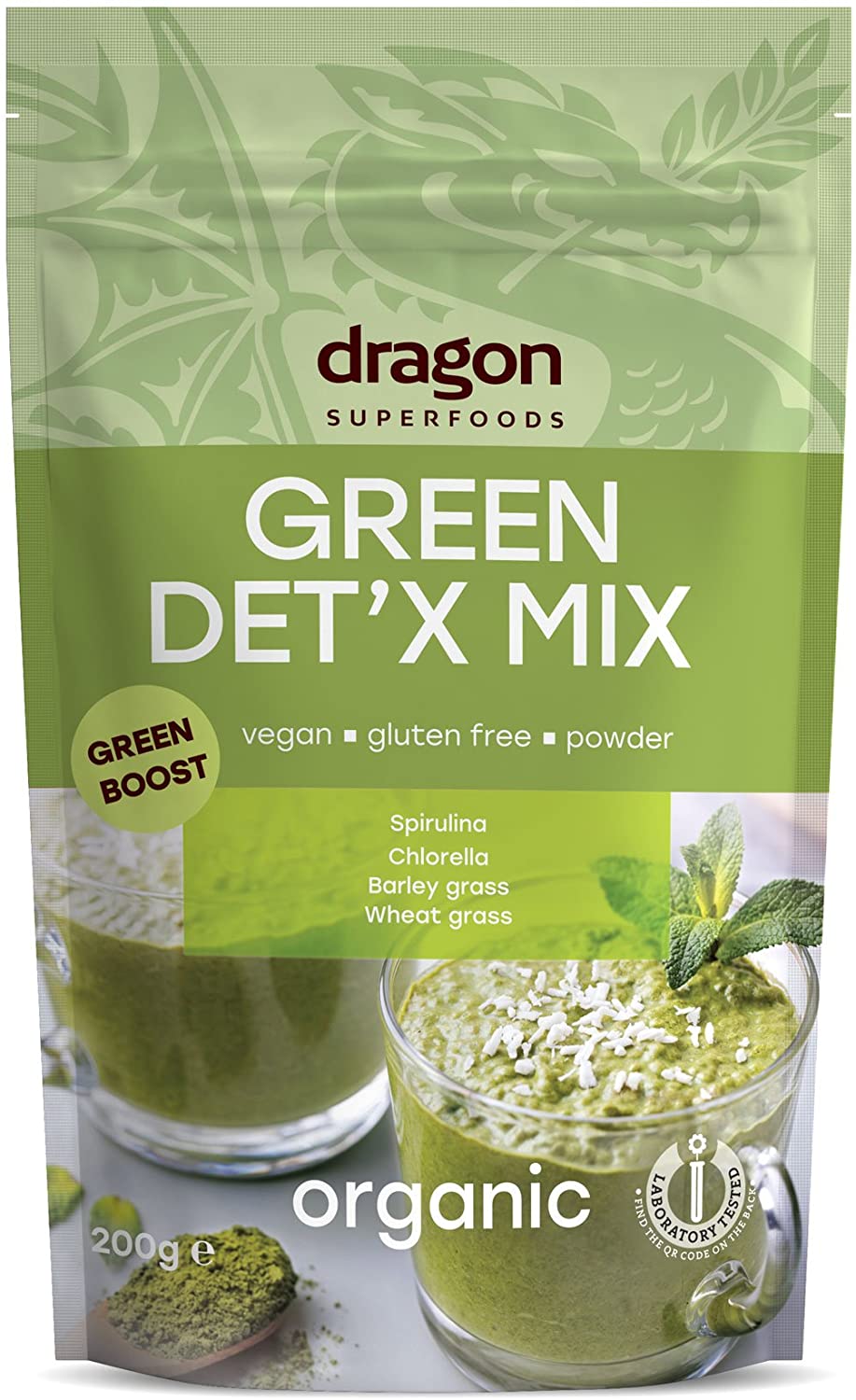 Dragon Superfoods Green Detox Mix Chlorella, Spirulina, Barley Grass and