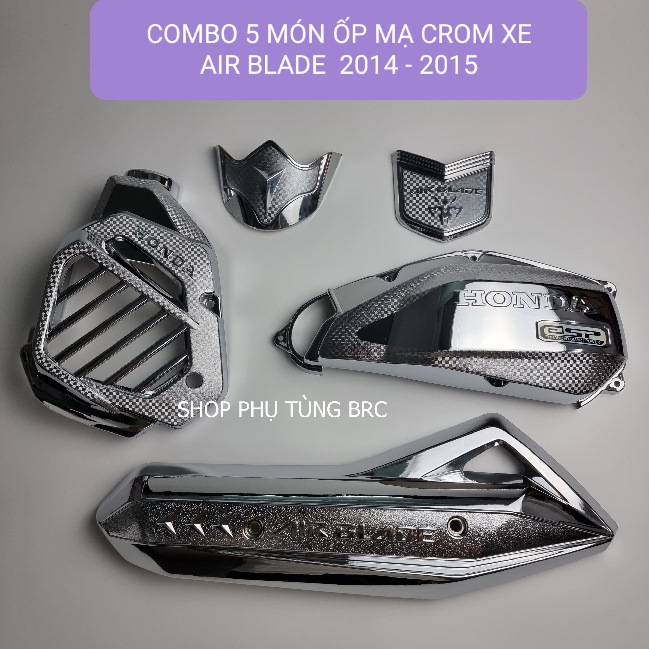 Combo siêu tiết kiệm : 5 món ốp trang trí xe AIR BLADE 2014 - 2015 - Sản Phẩm Chất Lượng, Gian Hàng Uy Tín, Giá Cả Cực Tốt, Mua Ngay.