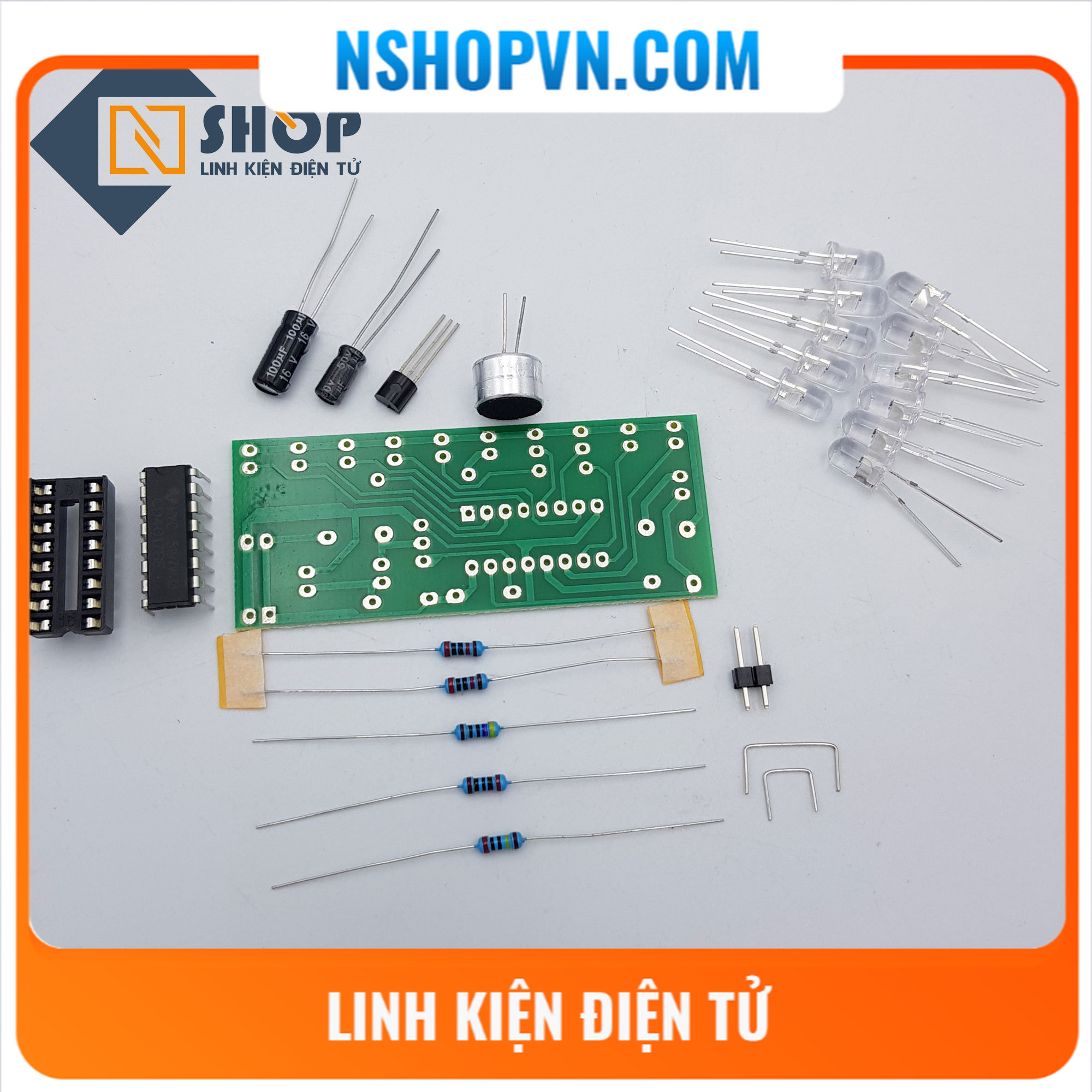 Mạch nháy theo nhạc CD4017 (chưa ráp)