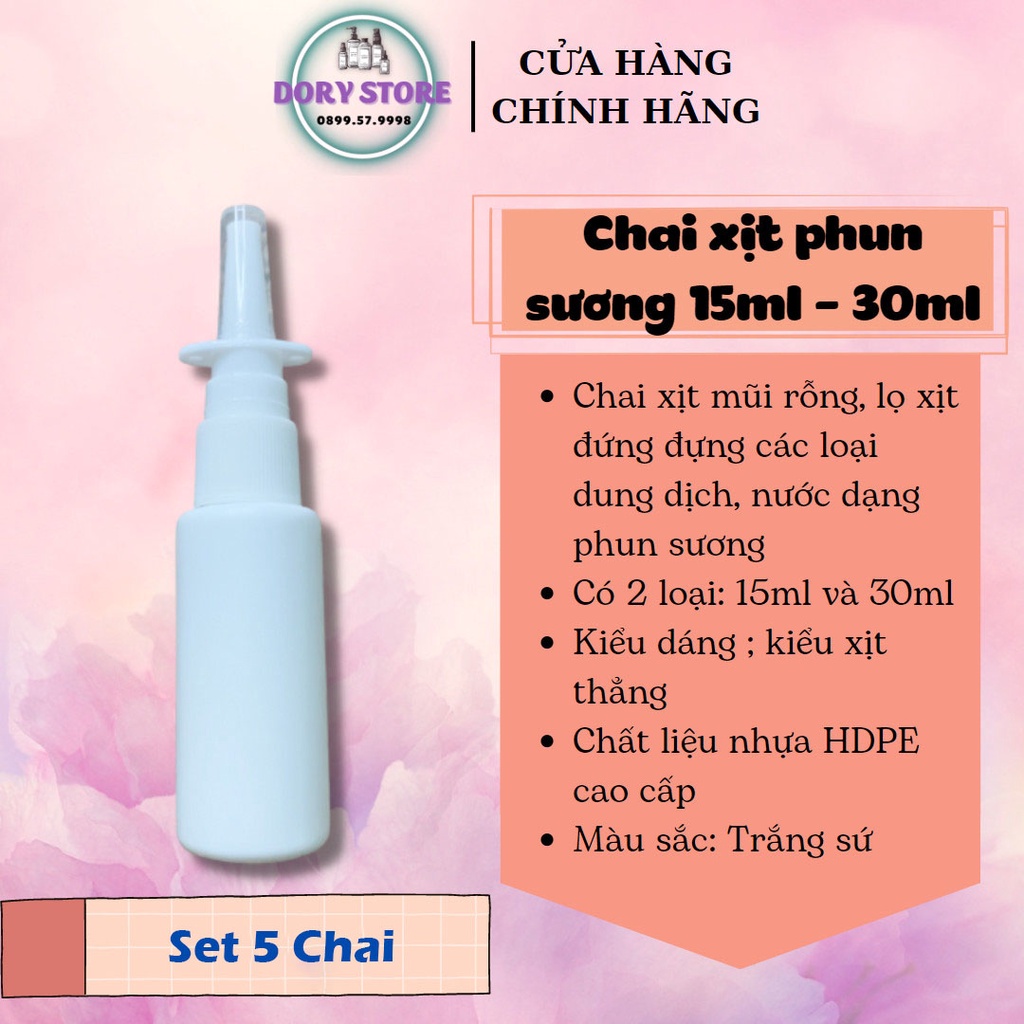 Chai xịt phun sương 15-30ml , lọ xịt mũi phun sương 15-30ml bằng nhựa hdpe