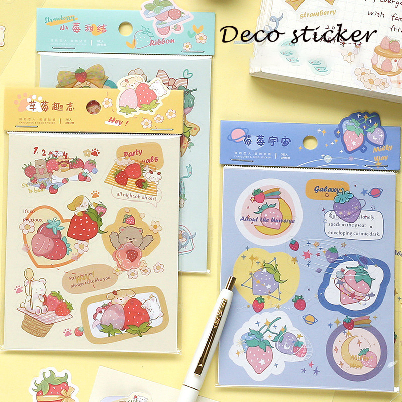 Sticker (hình dán) VƯỜN DÂU NGỌT NGÀO nông trại mây trang trí sổ, album, nhật ký, lưu bút, góc học tập