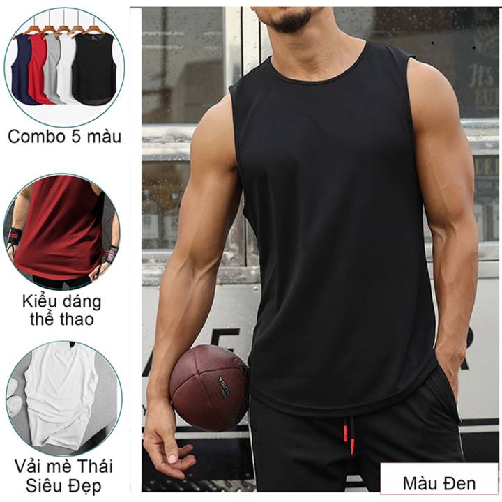 Áo thun sát nách nam ba lỗ thể thao Tanktop nam thun poly Mè co giãn thoáng mát - M032 XM