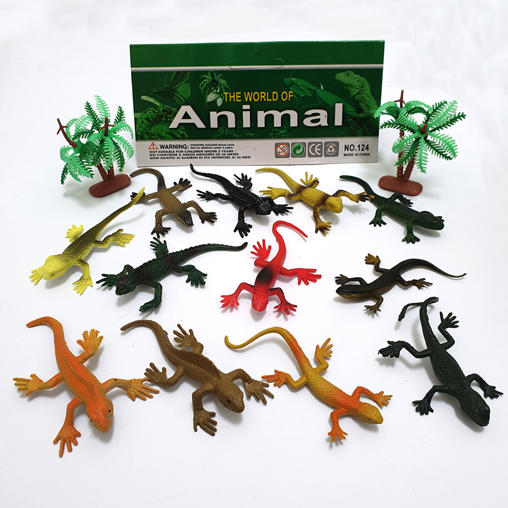 [HCM]Bộ 12 Đồ Chơi Tắc Kè Safari Hoang Dã New4all Animal World (dài 8 cm) làm dụng cụ học tập đồ chơi vật trang trí