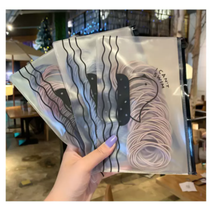 [HCM]Set Chiếc 100 Dây Thun Cột Tóc Chun Buộc Tóc Hàn Quốc Nhiều Màu Túi Zip