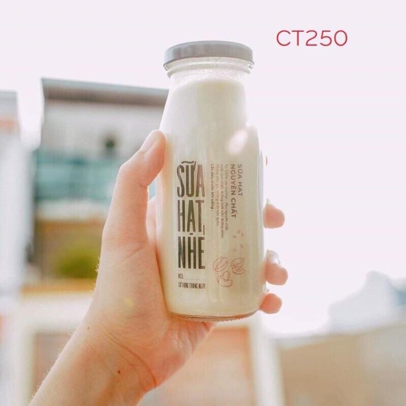 Chai thuỷ tinh 200ml nắp thiếc đựng sữa ,nước ép