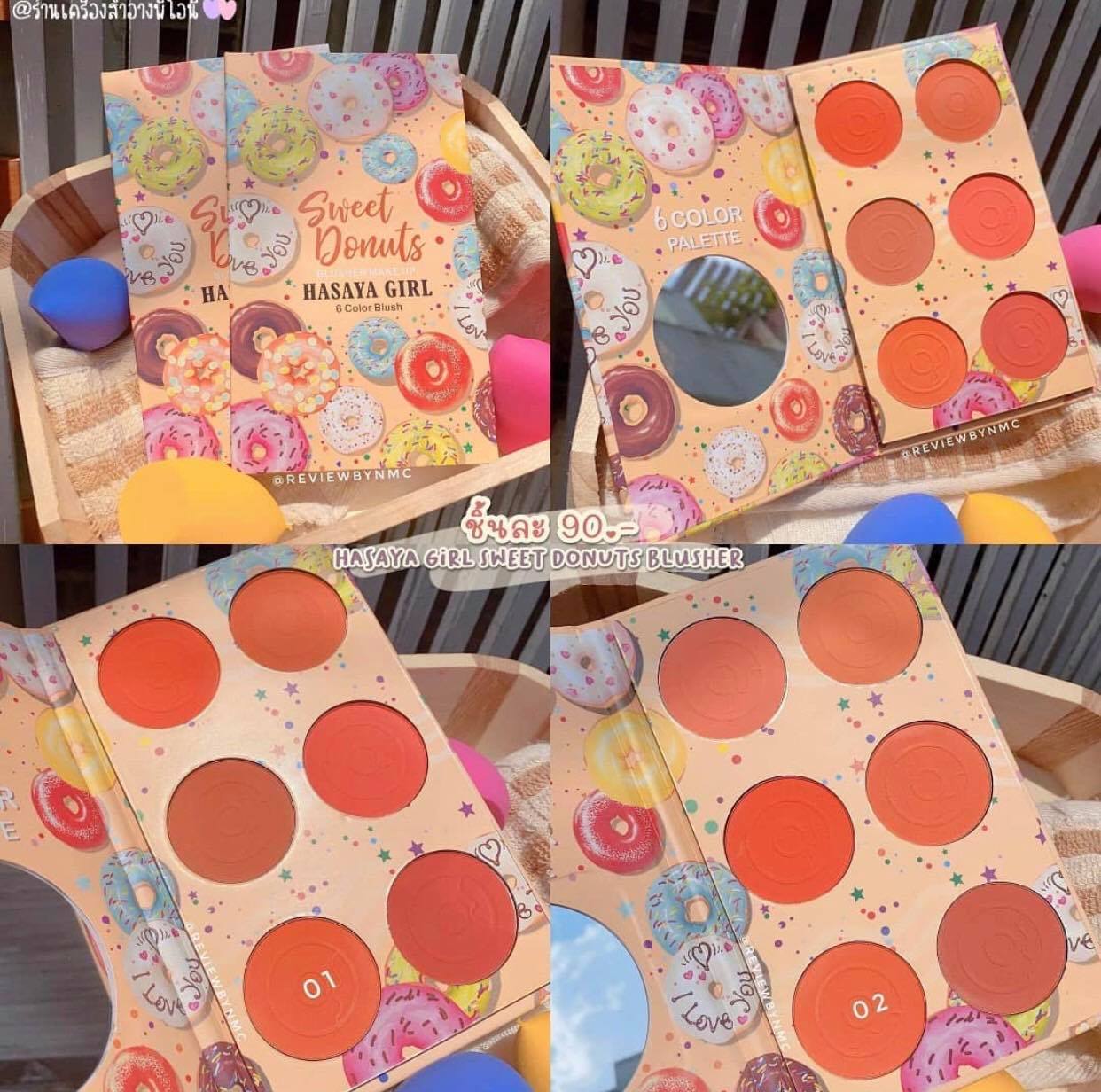 Bảng Phấn Má Hồng 6 ô Sweet Donuts Hasaya Girl siêu xinh