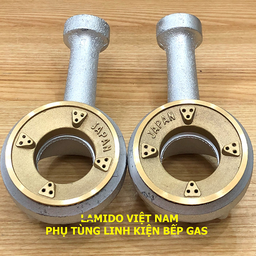Combo 2 bộ ống điếu đầu đốt bếp gas gang đúc mâm chia lửa đồng japan 43-78mm l họng bếp l - fujishi - phụ kiện bếp ga