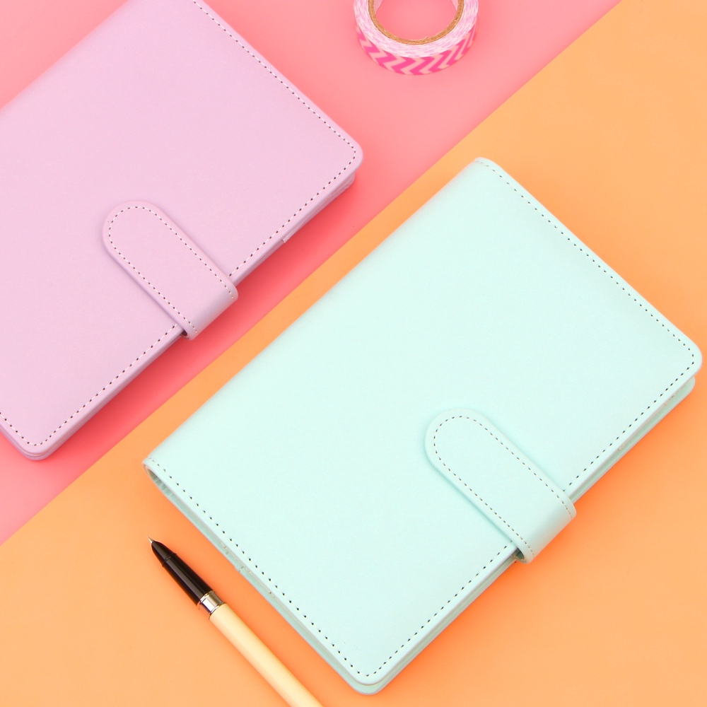 Binder Bìa Da Sổ Còng Planner Màu Pastel A5,A6 Không Kèm Giấy