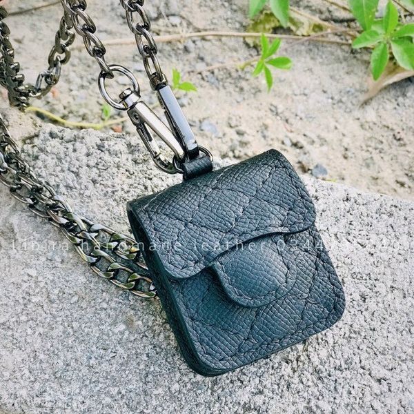 Bao da airpods da ốp airpods bao airpod da thật handmade vỏ bọc airpods pro da thật handmade khâu tay làm thủ công làm theo yêu cầu nhiều màu