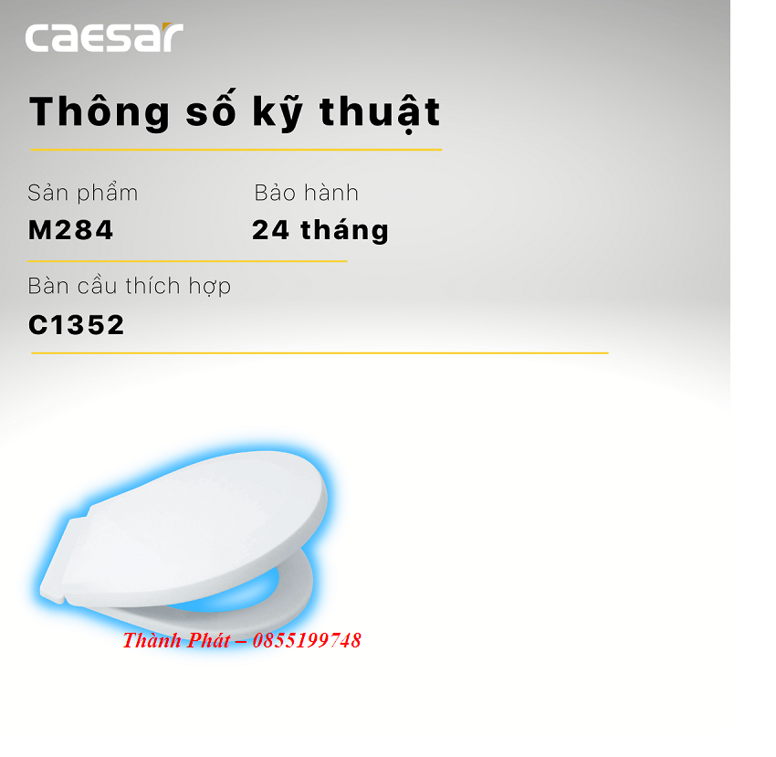 Caesar - [CHÍNH HÃNG] phủ bồn cầu, Nắp Đóng Êm Bàn Cầu Trẻ Em CAESAR M284, phù hợp với bồn cầu caesar trẻ em C1352