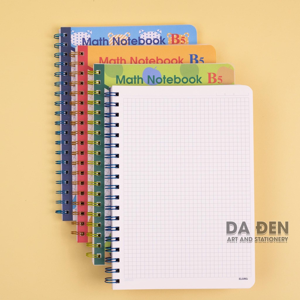 [HCM]KLONG Sổ Lò Xo Kép Caro B5 Bìa Nhựa - 200 Trang MS: 299