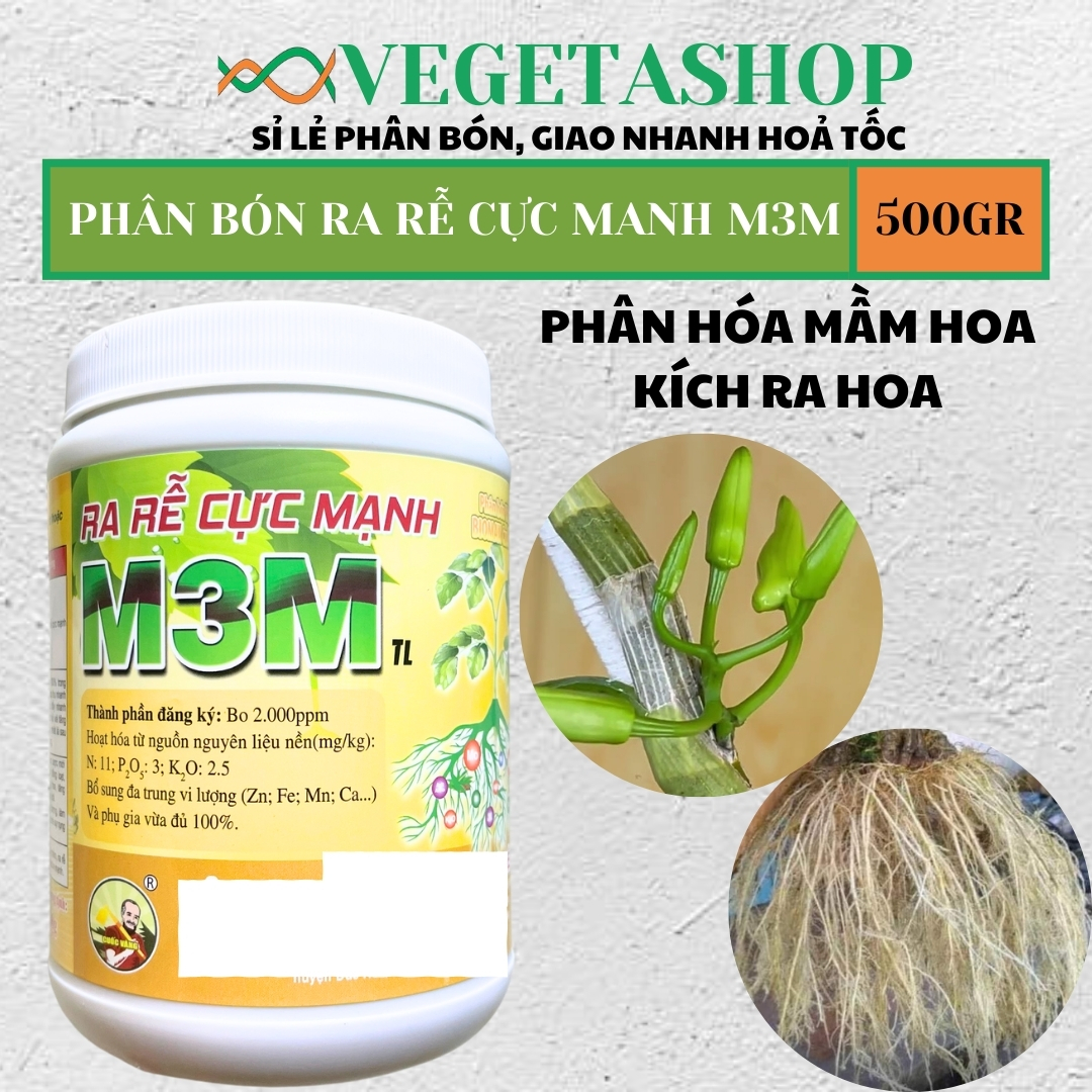 Thuốc Kích Thích Ra Rễ Cực Mạnh M3M 500G - Kích Ra Rễ Cực Mạnh N3M - Phân Bón Cuốc Vàng