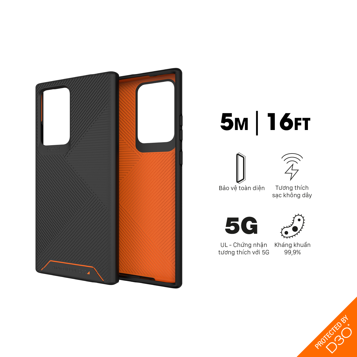 Ốp lưng Gear4 Battersea Samsung Galaxy Note 20 Ultra 5G - Công nghệ chống sốc độc quyền D3O, kháng khuẩn