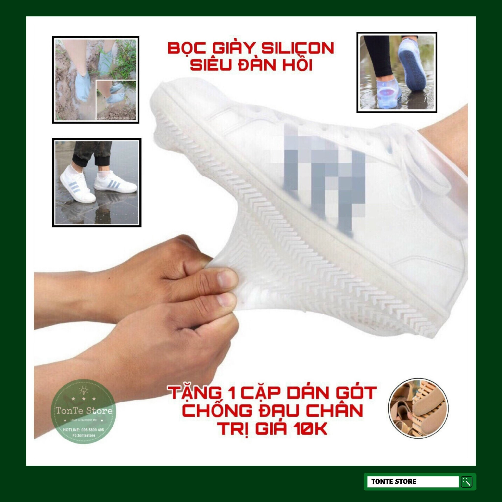 Áo mưa giày - Bao trùm giày Silicon siêu tiện lợi AMGSLC