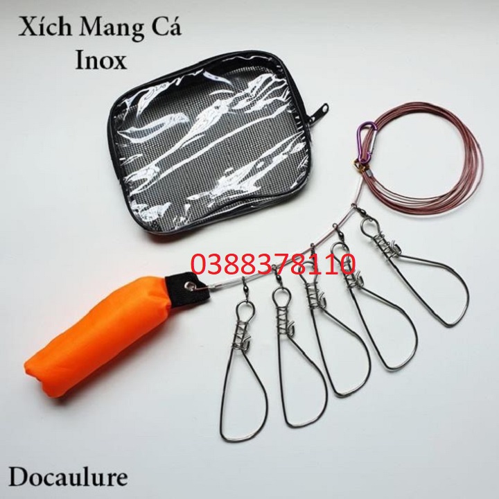 Xích cá đầy đủ phụ kiện, móc mang cá 5m và 10m - xc 1
