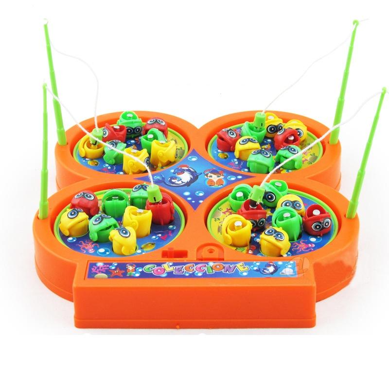 [HCM]Hộp Đồ Chơi Câu Cá Nam Châm 4 Hồ Dùng Pin Có Nhạc