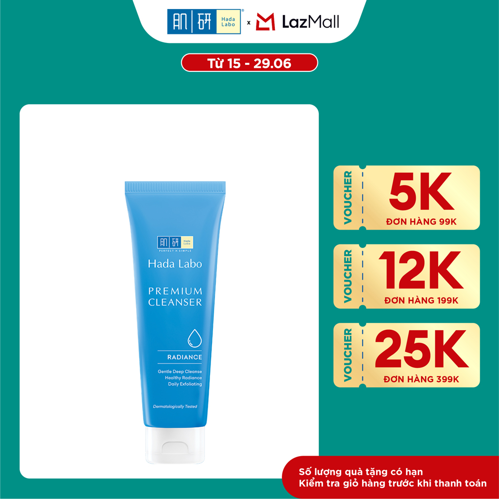 Sữa rửa mặt dưỡng trắng cao cấp Hada Labo Premium Cleanser Radiance 100g