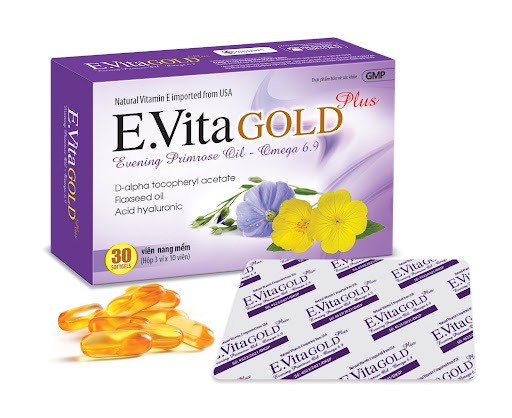 combo 2 hộp Viên Uống Hỗ trợ cải thiện giảm nguy cơ lão hóa và nếp nhăn-E Vita Gold Plus Hộp 30 viên