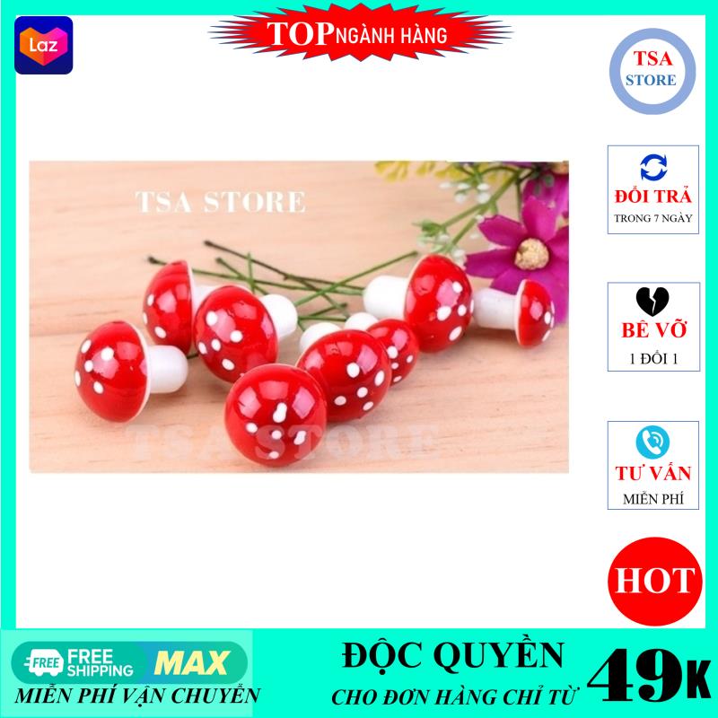 Tiểu cảnh mini Nấm nhiều màu trang trí tiểu cảnh sen đá/chậu cây mini/terrarium/hồ cá/bonsai/hòn non bộ/sen đá/xương rồng TSA STORE