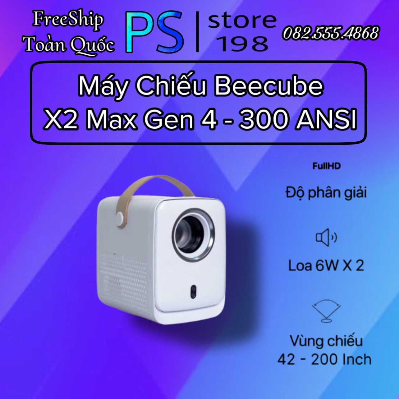 Máy Chiếu Mini BEECUBE X2  Max gen3 VÀ X2 MAX GEN 4 FullHD - Hệ Điều Hành Android - FULL HD 1080P tặng giá đỡ treo tường giá 300k