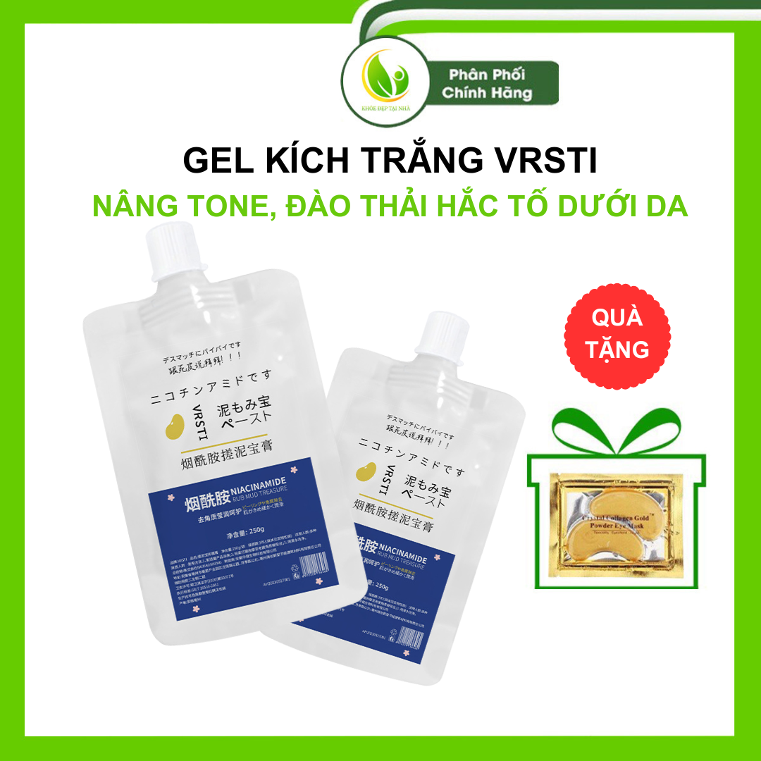 Gel kích trắng VRSTI - kích trắng, loại bỏ sợi bã nhờn trên da, đào thải hắc tố da, làm sạch lấy đi lớp da sần