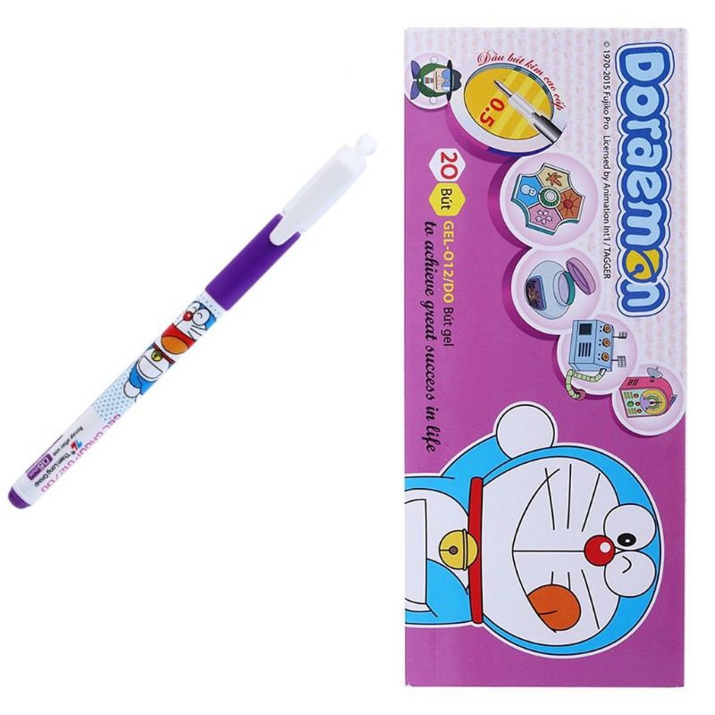 10 bút gel doraemon tl gel-012/do. ngòi 0.5mm