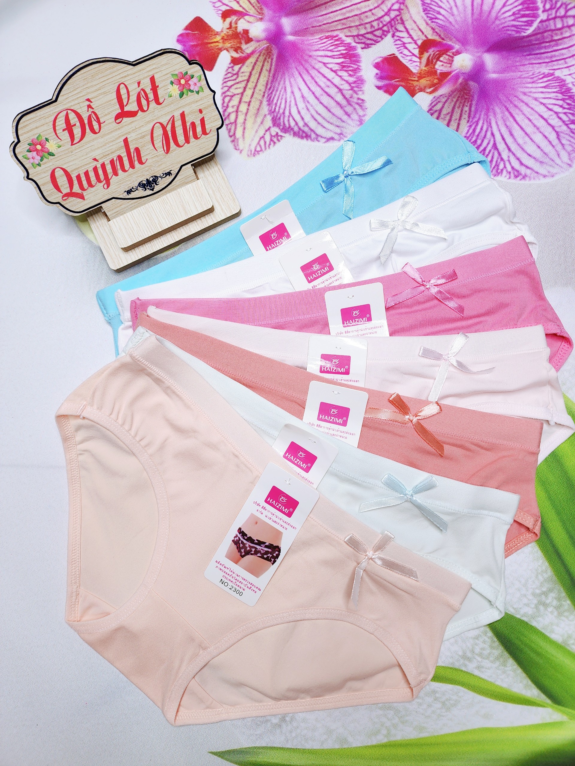 Combo 10 quần lót nữ cotton thái đủ màu có họa tiết nơ dễ thương co giản thoáng mát size 35 -50 kg