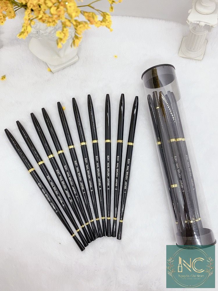 Sét cọ Nhật vẽ móng, bộ cọ Nhật làm nail 10 cây cao cấp