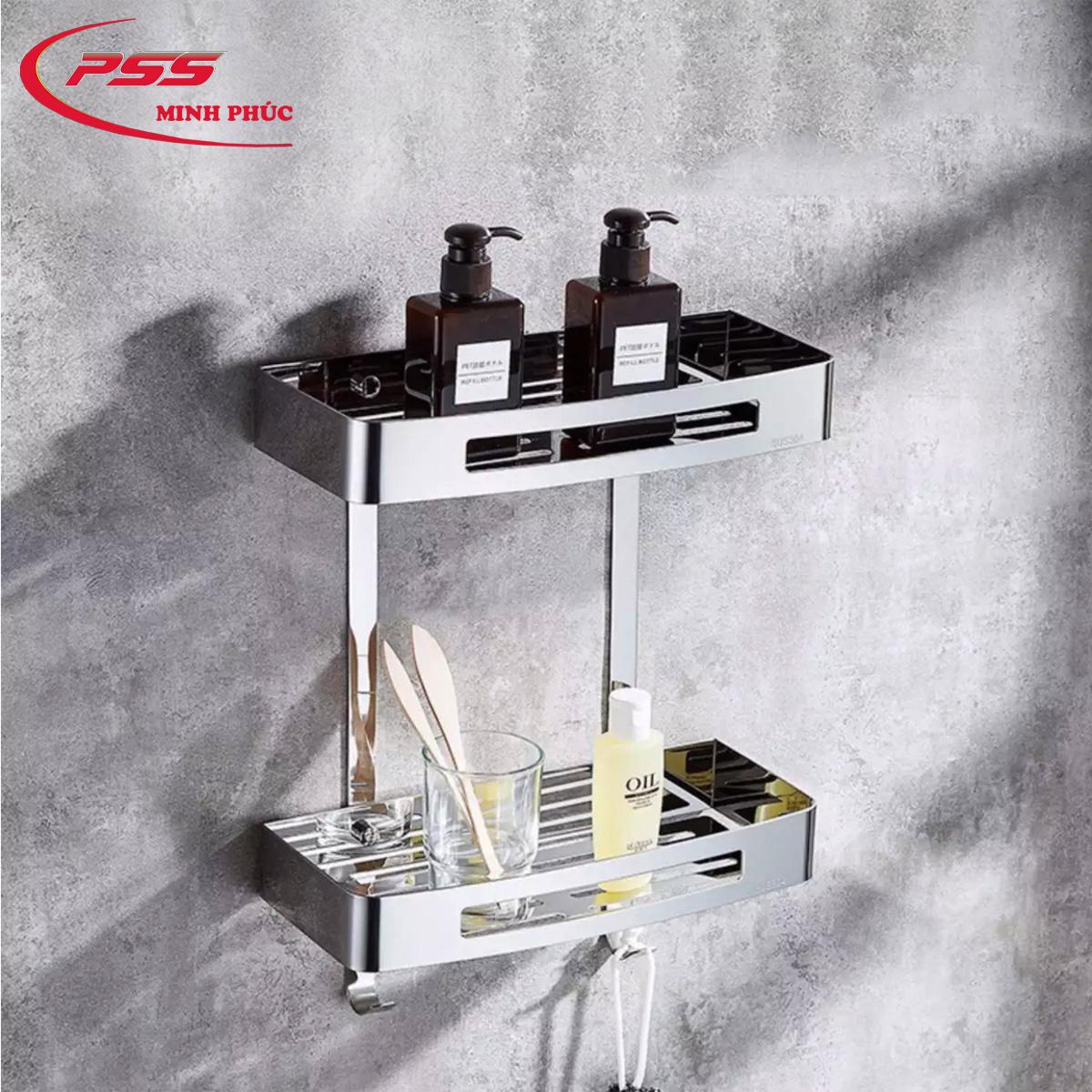 Giá để đồ 2 tầng inox- kệ phòng tắm 2 tầng đa năng - Thương hiệu VIP