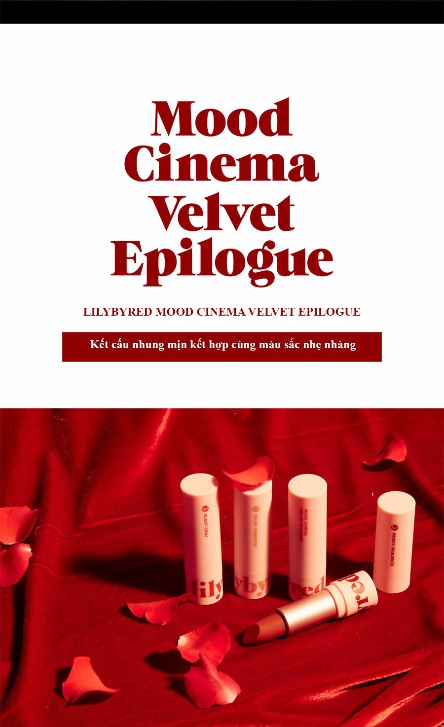 Son Thỏi Lì, Lên Màu Chuẩn Lilybyred Mood Cinema Velvet Epilogue 3.5g