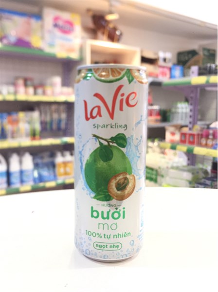 Nước giải khát có ga Lavie (vị Bưởi và Mơ) 330ml (lon)