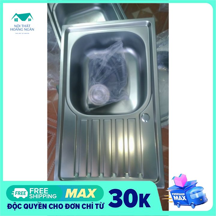 Chậu rửa chén 1 hộc có bàn, chậu 1 hố inox 304.