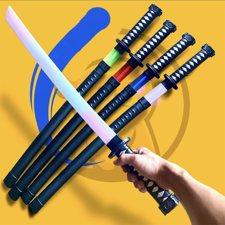 Đồ chơi kiếm nhựa Katana, kiếm phát sáng, kiếm cháy phố - kiếm samurai phát sáng đèn và âm thanh
