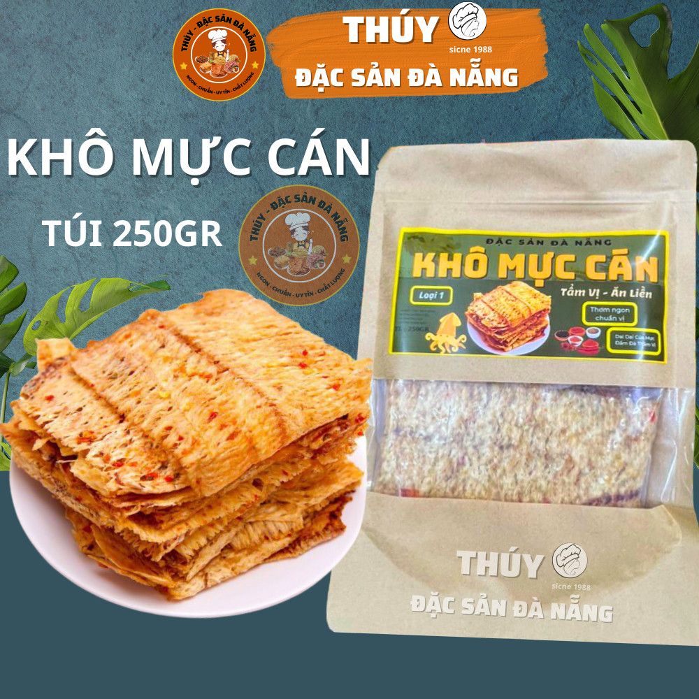 Mực cán tẩm gia vị nguyên con túi 250gr đặc sản đà nẵng làm quà chuẩn vị