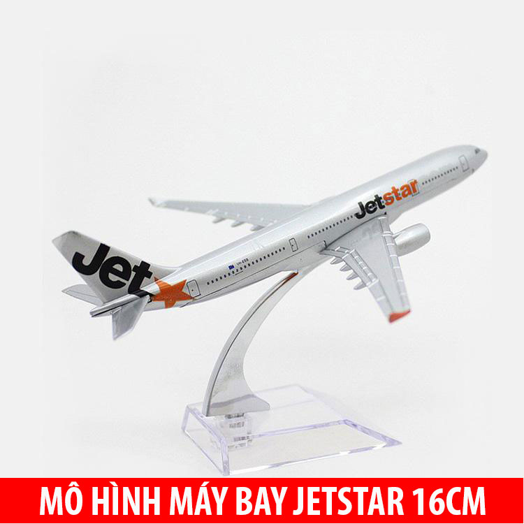 Mô hình máy bay kim loại hãng jetstar 16cm