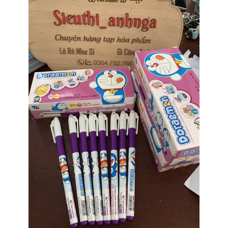 Combo 10 bút gel nước doremon mực tím