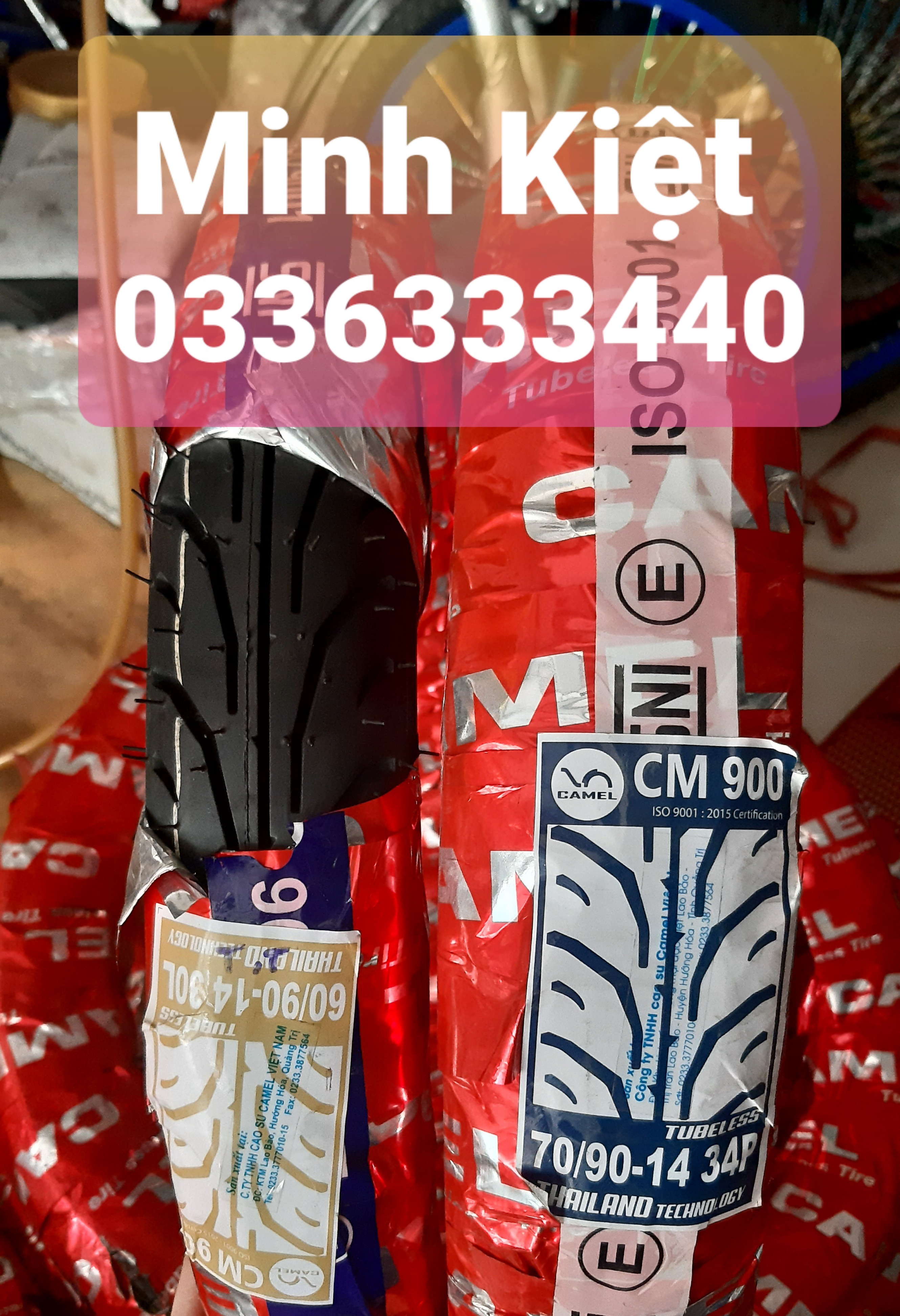 CẶP VỎ CAMEL TAY GA [KO RUỘT ] TRƯỚC 60/90-14 SAU 70/90-14 CHO VARIO, VISION, CLICK