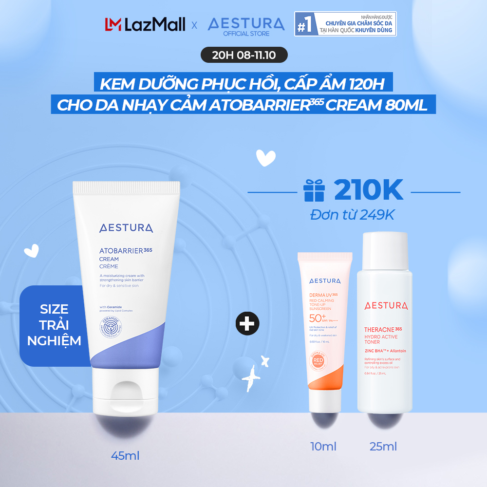 [Travel Size] Kem dưỡng viên nang dưỡng ẩm chuyên sâu và củng cố hàng rào bảo vệ da AESTURA ATOBARRIER365 Cream 45ml