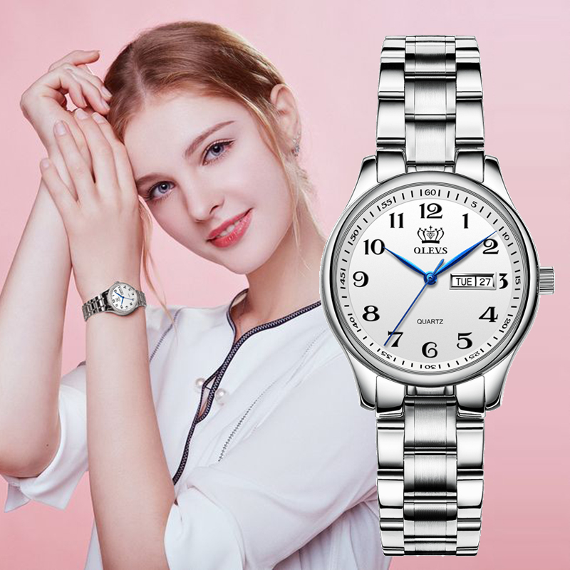 Đồng hồ nữ phong cách vintage cổ điển thương hiệu nhập khẩu chính hãng OLEVS chất liệu thạch anh và thép không gỉ HOT ●9/19✸♣﹊