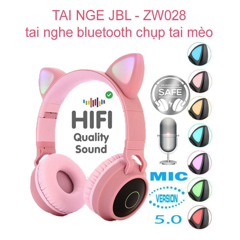 [HCM]Tai Nghe không dây JBL ZW-028 - tai nge có bluetoothmua ngay  Tai Nghe không dây JBL ZW-028 cao cấp 2019âm thanh siêu trầmchụp tai cực mềmkhông bị đau tai nge đeo lâu.