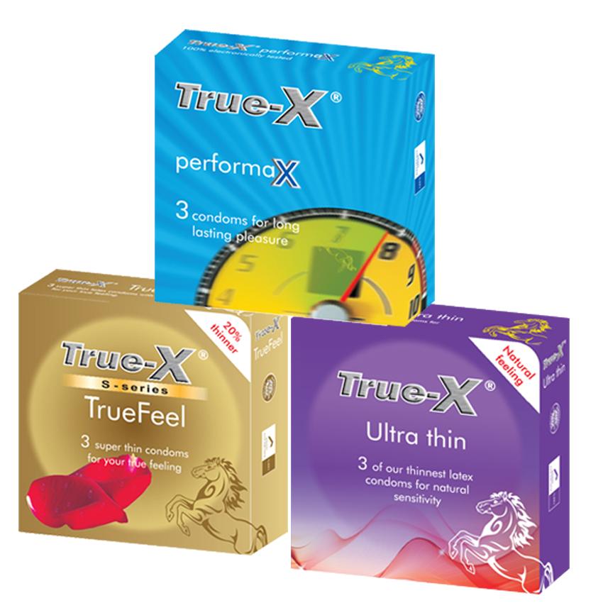 Bộ 3 hộp Bao Cao Su Cực mỏng- Gân gai -kéo dài thời gian cực tốt True - X Performax