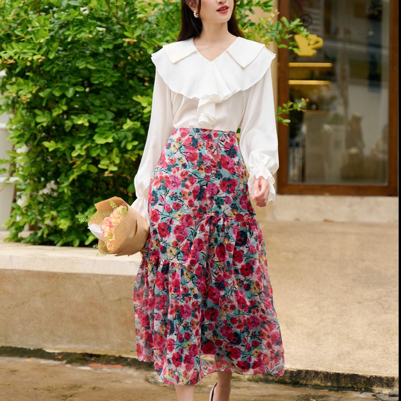 Olv - chân váy nadia floral skirt