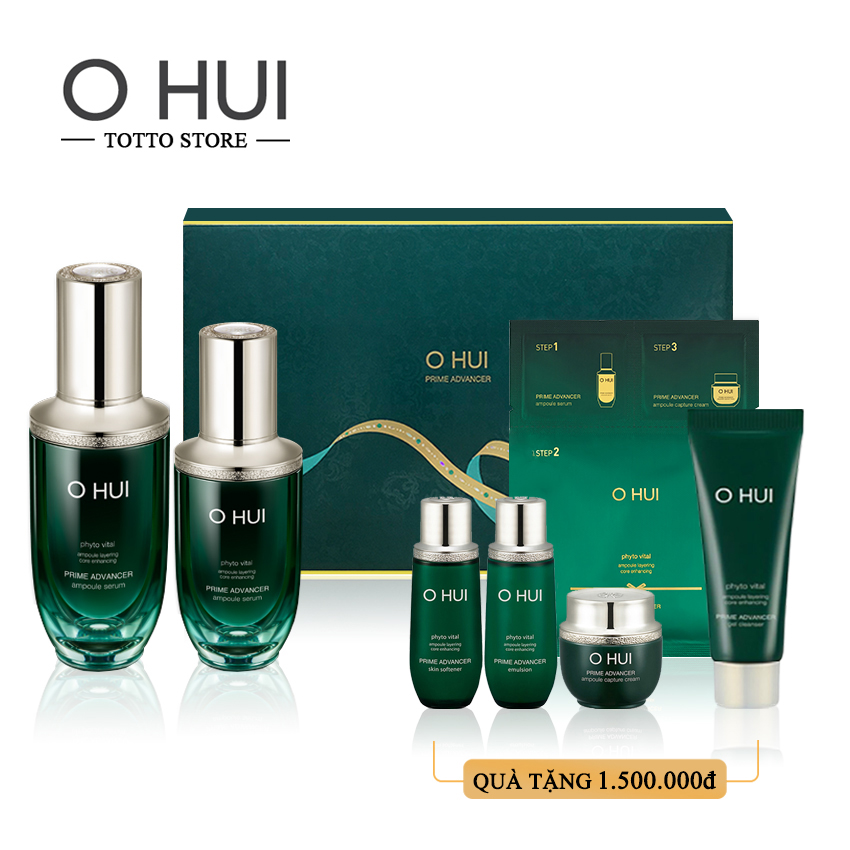 Bộ Tinh Chất Ohui Prime Advancer Ampoule Serum 50m+20ml - Bộ Serum Ohui; Bộ tinh chất serum Ohui; Serum Ohui; Serum Ohui xanh