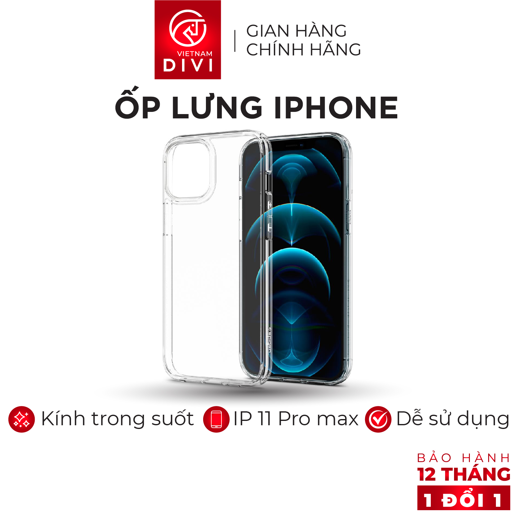 Ốp Lưng iPhone Chuyên Dụng Cho iPhone 11 Pro Max DIVI P8221 Chất Liệu Kinh Cường Lực Siêu Bền Đẹp Nhiều Màu Để Chọn Lựa - Hàng Chính Hãng